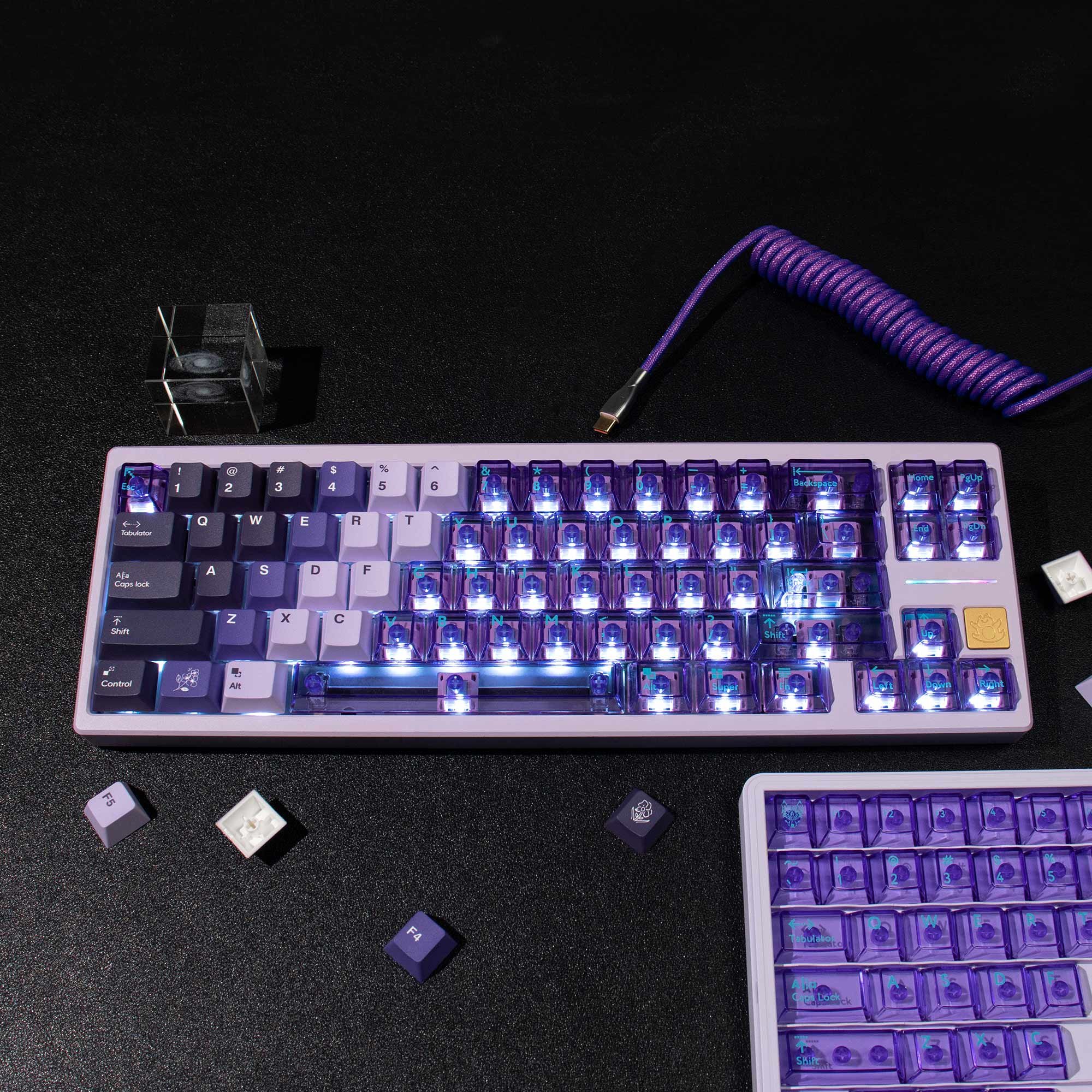Lilac Gradient PBT/PC Keycaps – Cherry Profile (207 Keys)