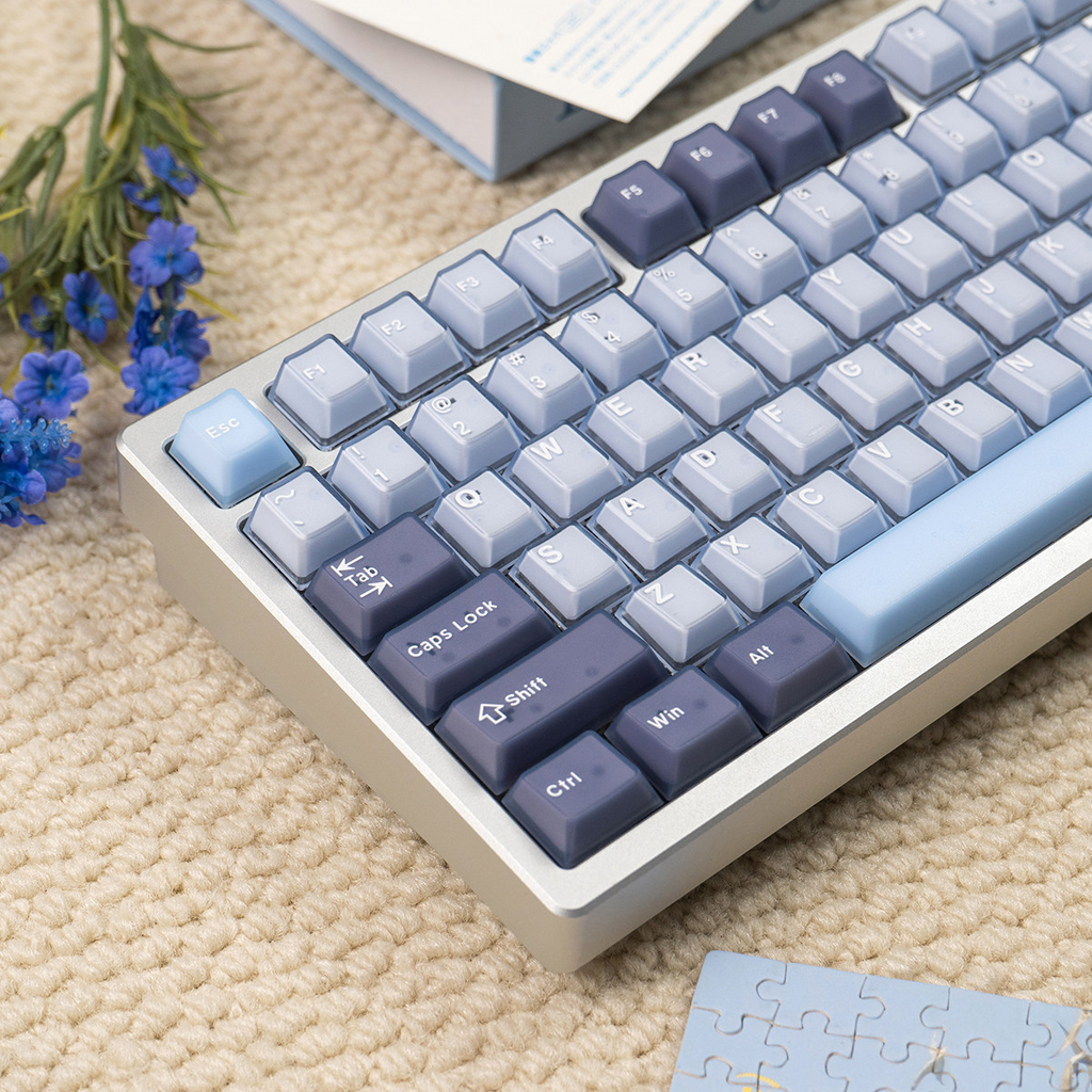 Blue Coconut Bubble Cherry PBT PC Keycap Set – 164 Keys