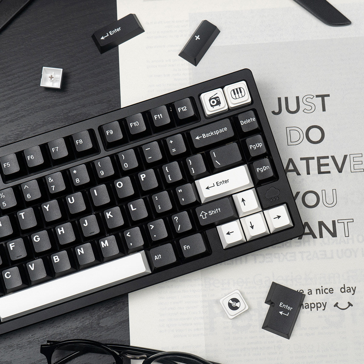 WOB Minimalist Double-Shot PBT Keycap Set — 180 Keys, Cherry Profile