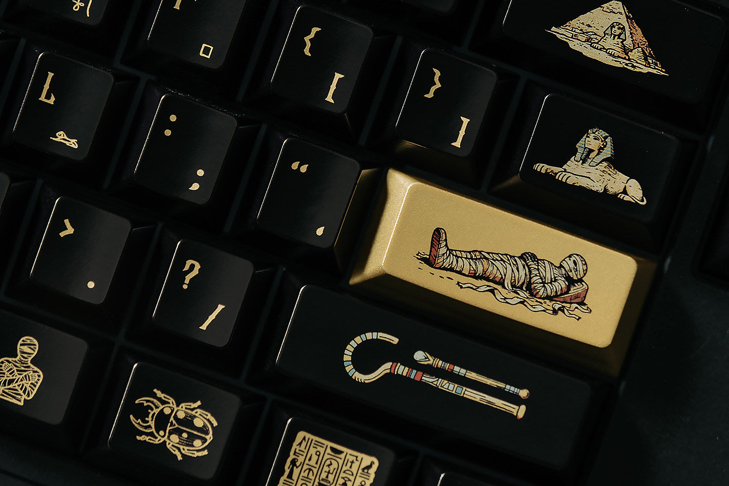 Egypt R2 Metallic Black Cherry PBT Keycap Set – 129 Keys