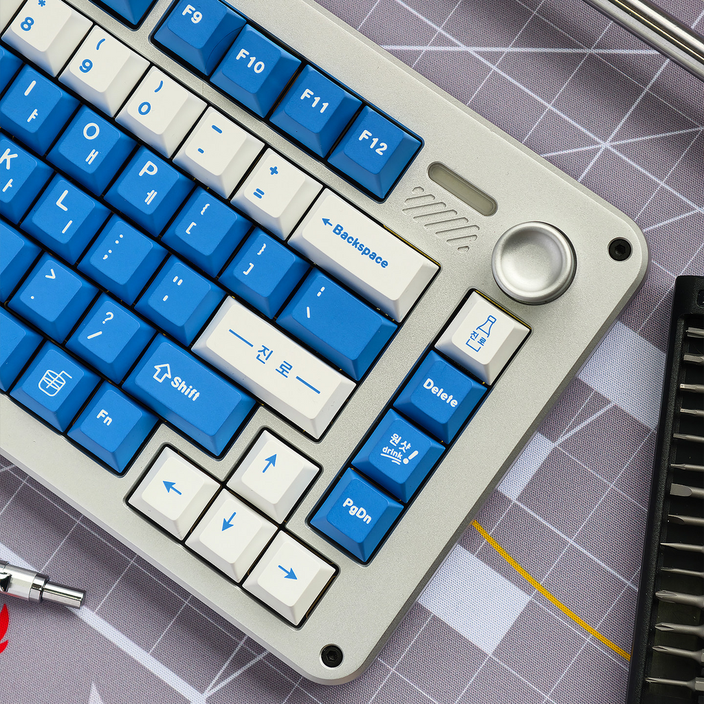 Blue Soju Korean Cherry PBT Keycap Set – 136 Keys