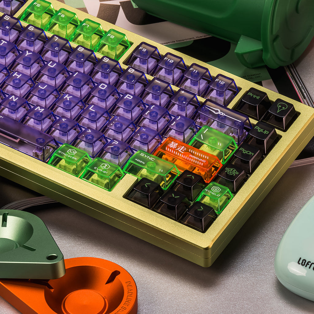 EVA Purple Unit-01 Matte PC Keycaps – UV-Reflective, Cherry Profile