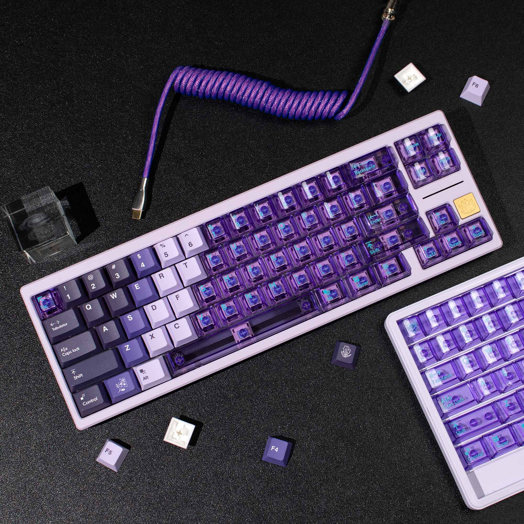 Lilac Gradient PBT/PC Keycaps – Cherry Profile (207 Keys)