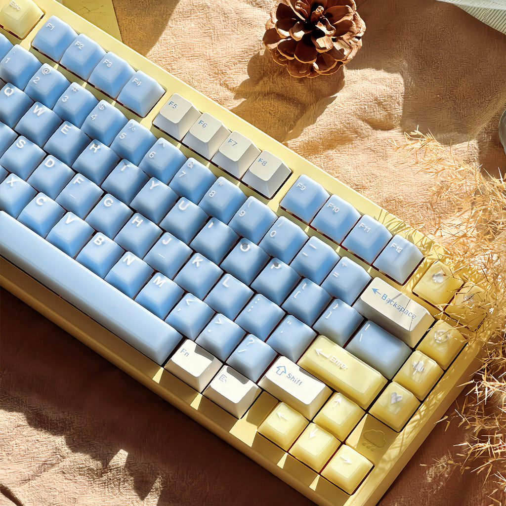 Sea Salt Soda Semi-Transparent Keycap Set — 164 Keys, Cherry Height, PBT+PC