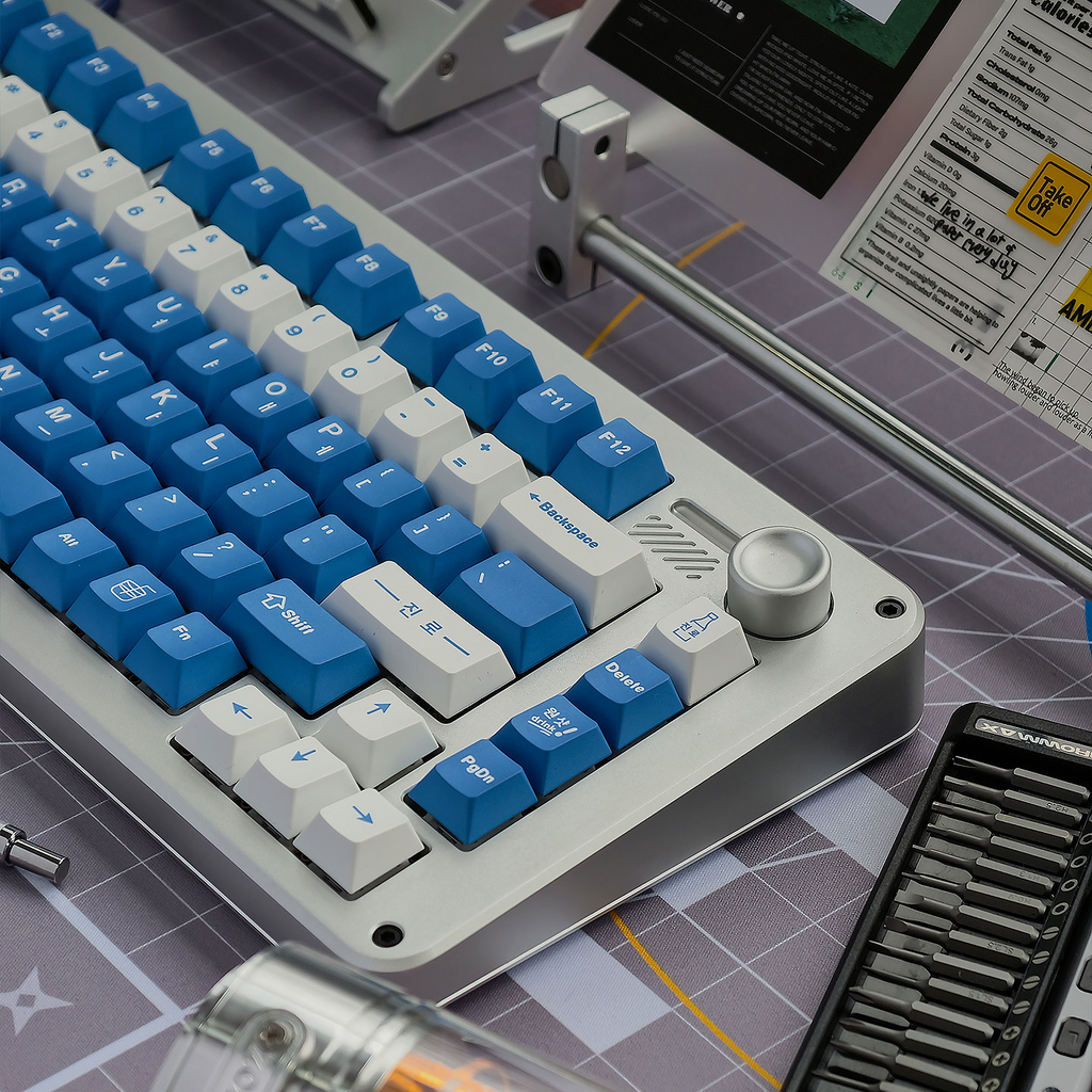 Blue Soju Korean Cherry PBT Keycap Set – 136 Keys