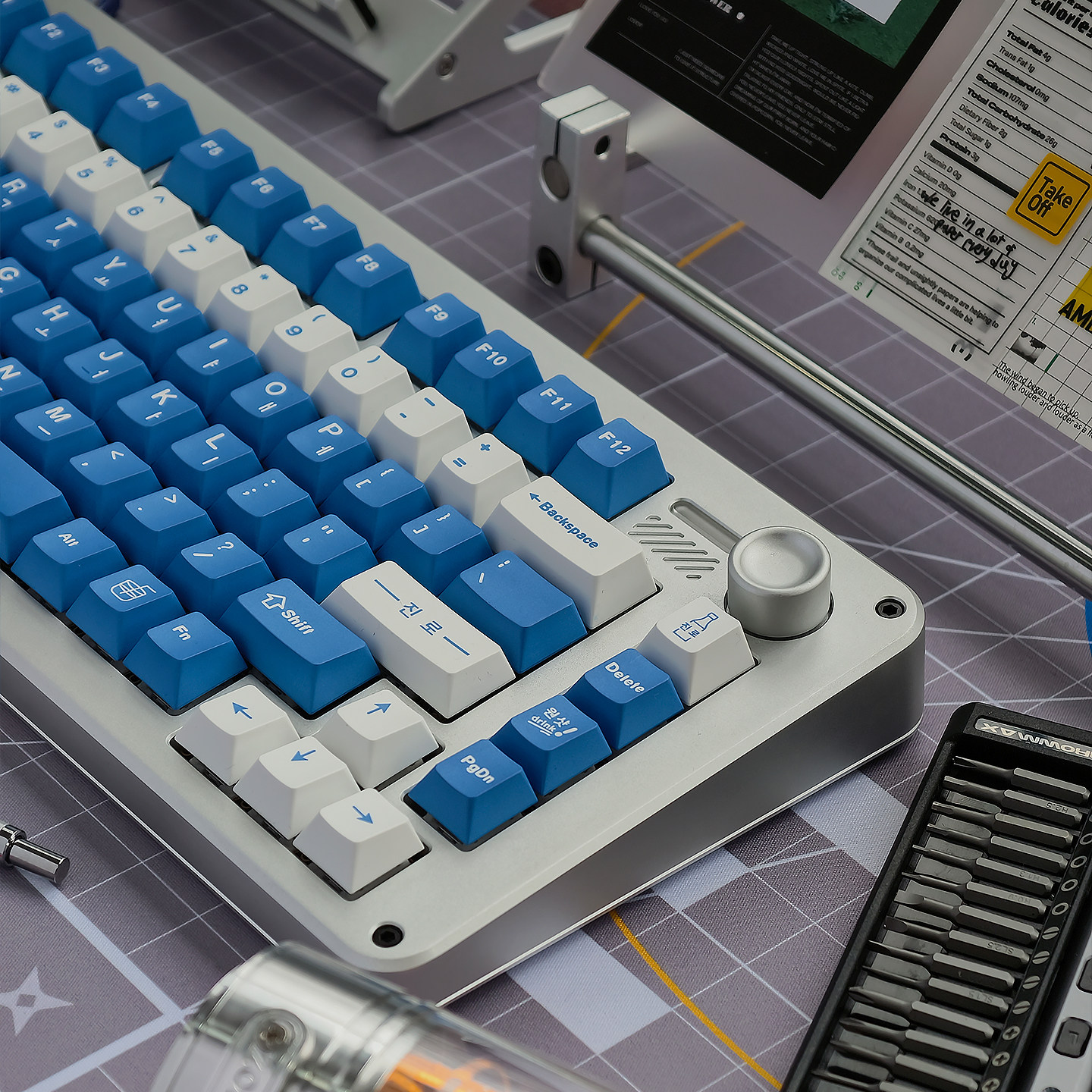 Blue Soju Korean Cherry PBT Keycap Set – 136 Keys