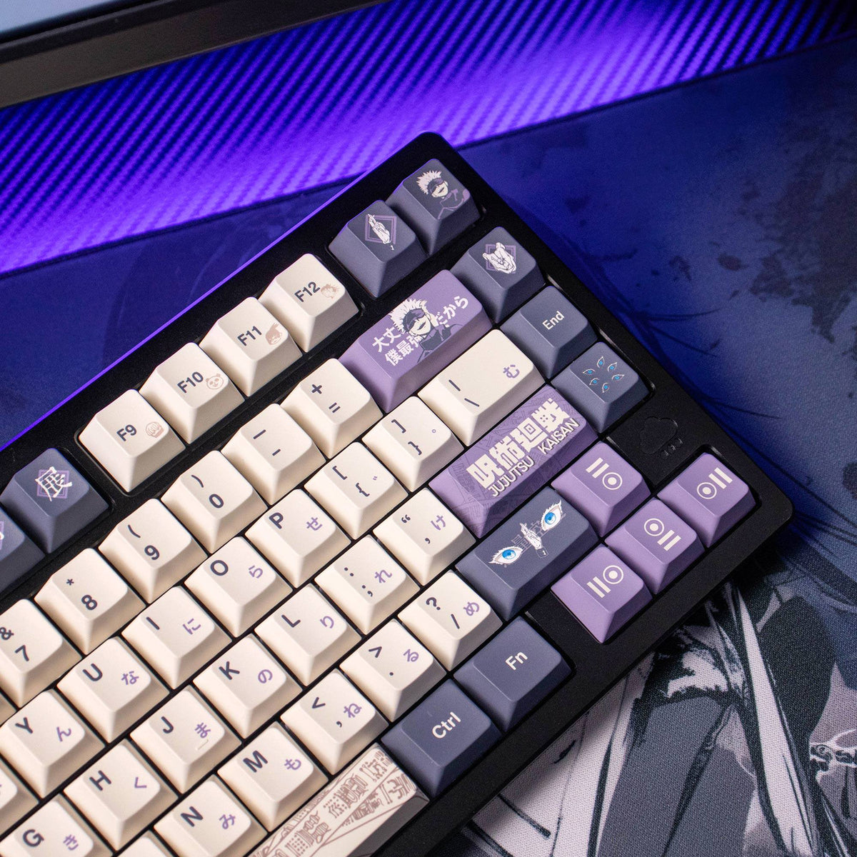 PBT Keycaps Anime — Jujutsu Kaisen Gojo Satoru Dye-Sub Set, 129 Keys