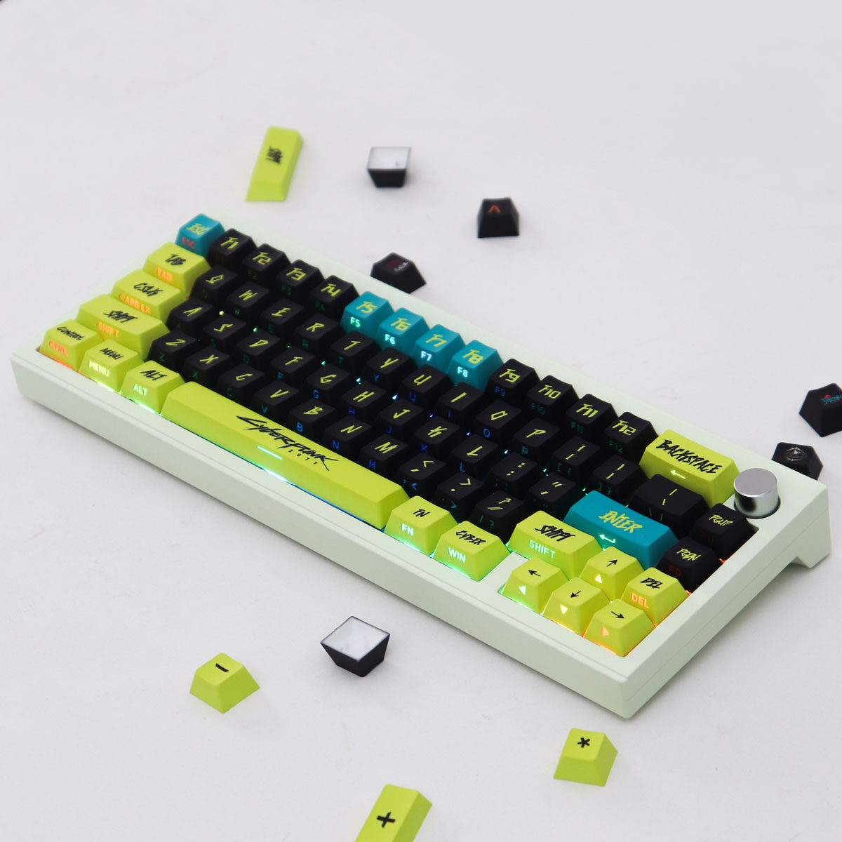 Cyberpunk Side Backlit Cherry PBT Keycap Set – 129 Keys