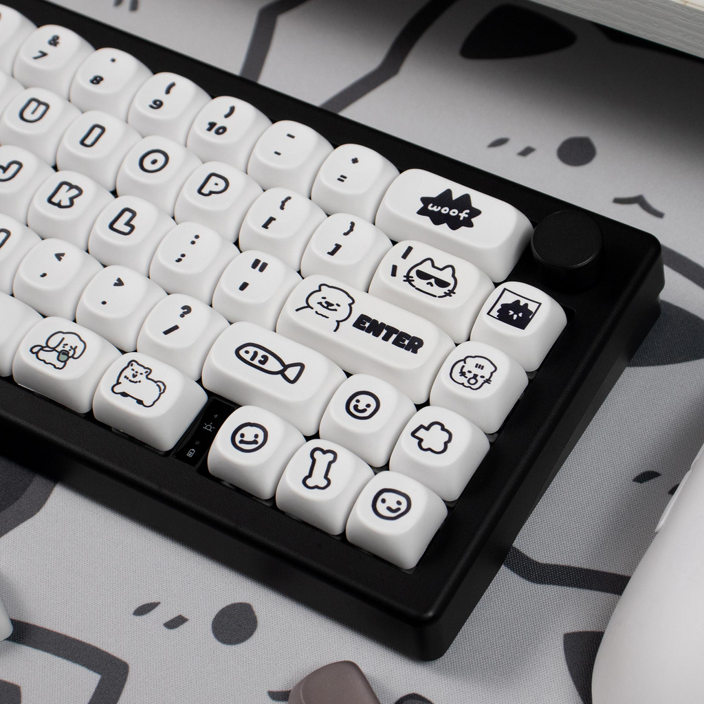 Cat & Dog MOA PBT Keycaps – Dye-Sub (131 Keys)