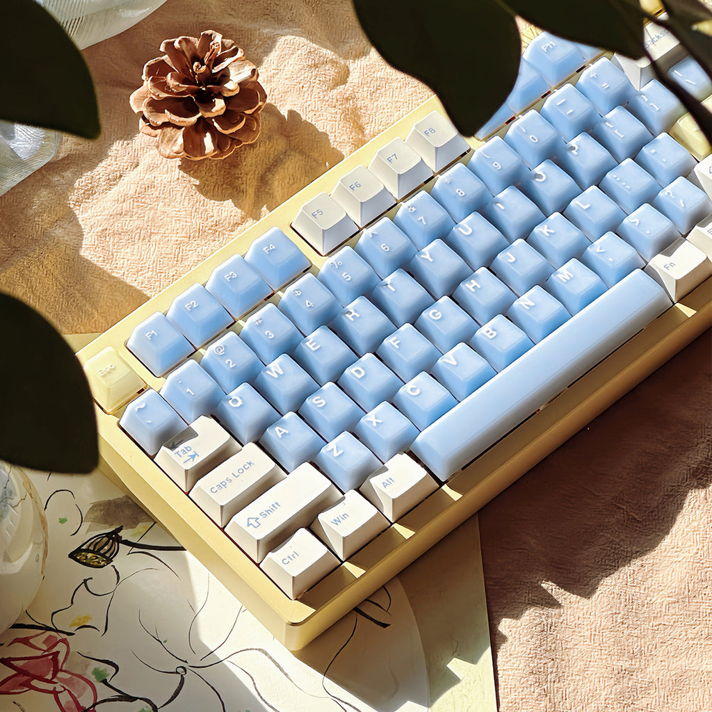 Sea Salt Soda Semi-Transparent Keycap Set — 164 Keys, Cherry Height, PBT+PC