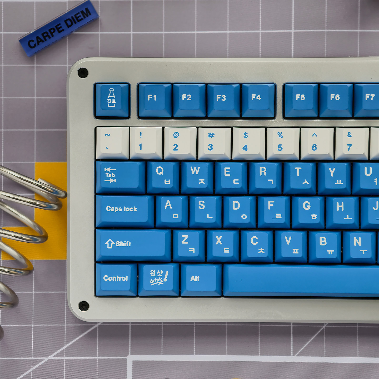 Blue Soju Korean Cherry PBT Keycap Set – 136 Keys