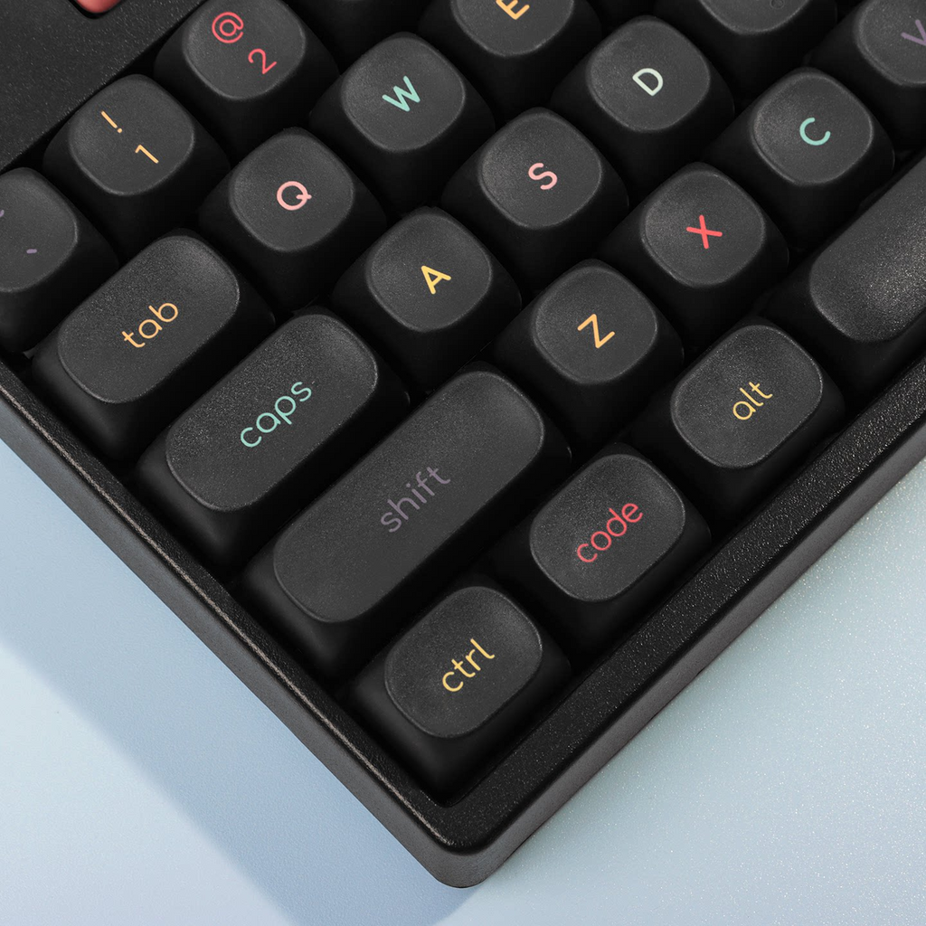 Mood Monsters Black PBT Keycap Set — 130-Key MOA Profile, Five-Sided Dye-Sub