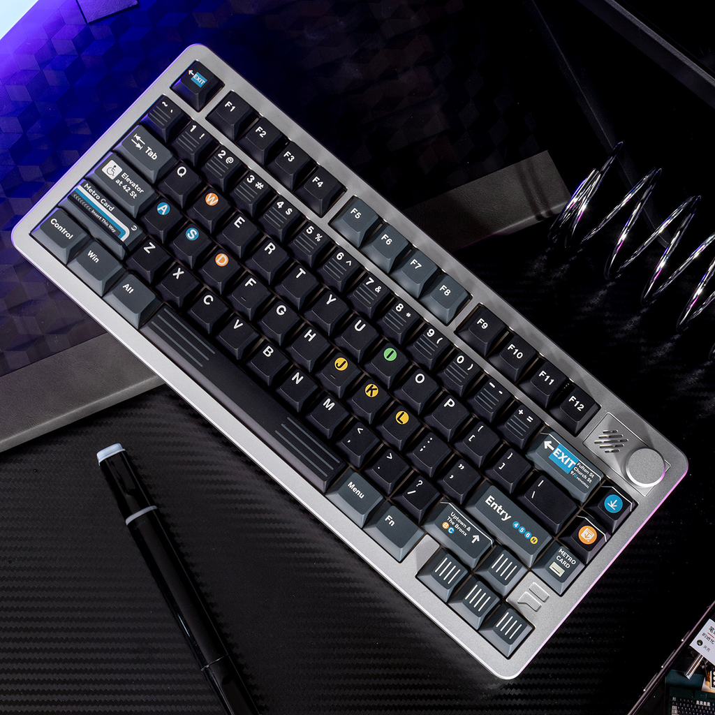 New York Subway Cherry PBT Keycap Set – 136 Keys