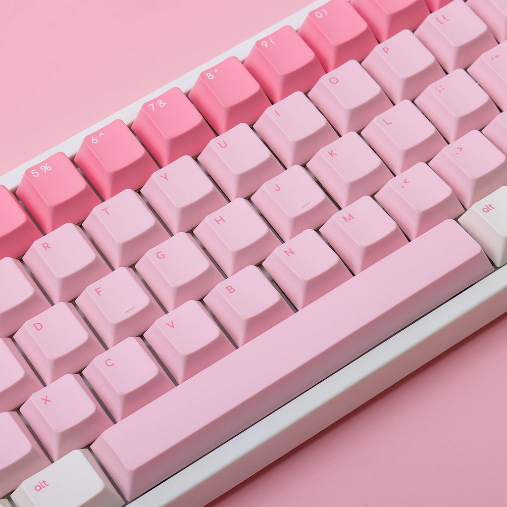 Pink Cat PBT Keycap Set — 137-Key Cherry Profile, Five-Sided Dye-Sub
