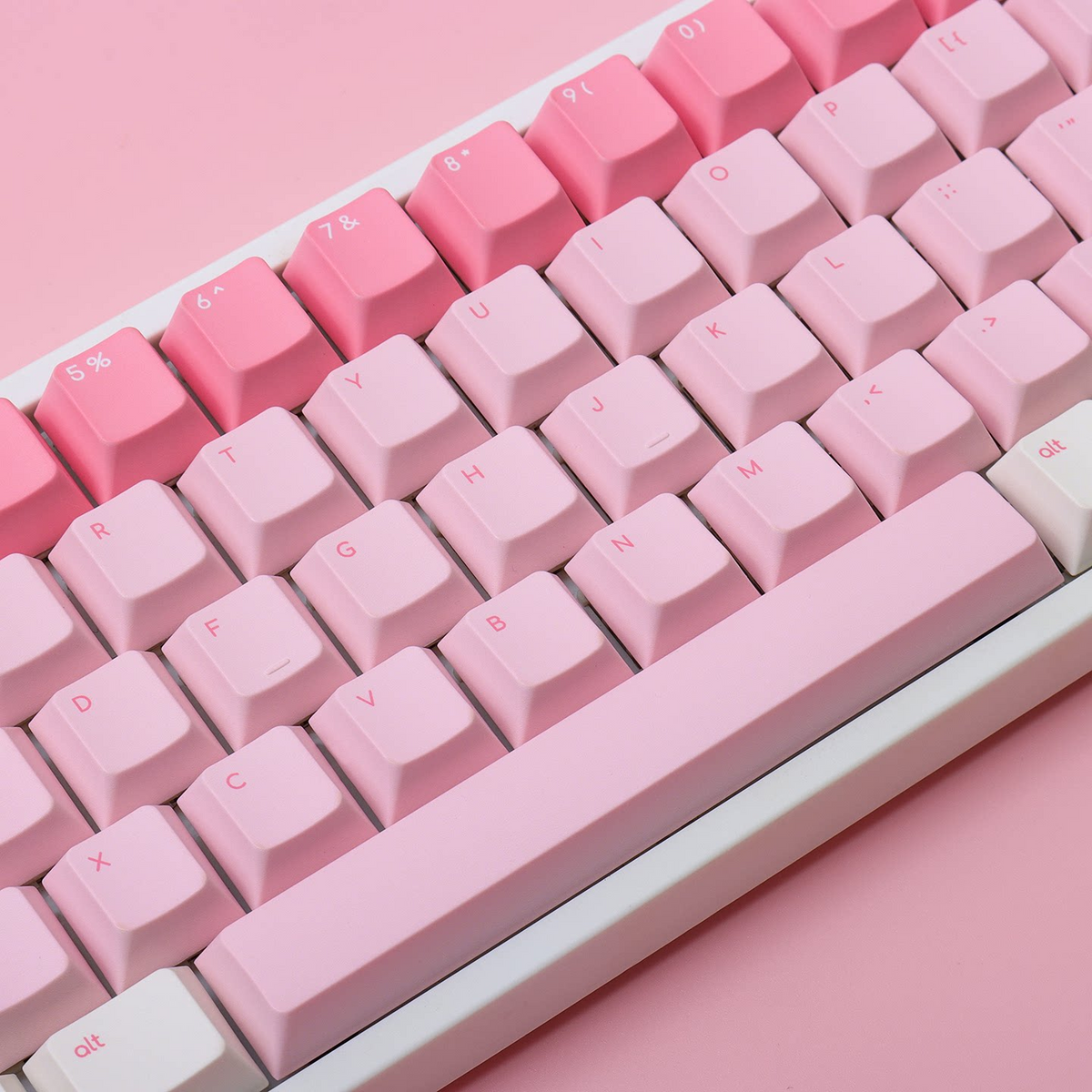 Pink Cat PBT Keycap Set — 137-Key Cherry Profile, Five-Sided Dye-Sub