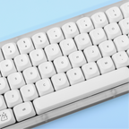 White Ghost PBT Keycap Set — 124-Key MOA Profile, Dye-Sub