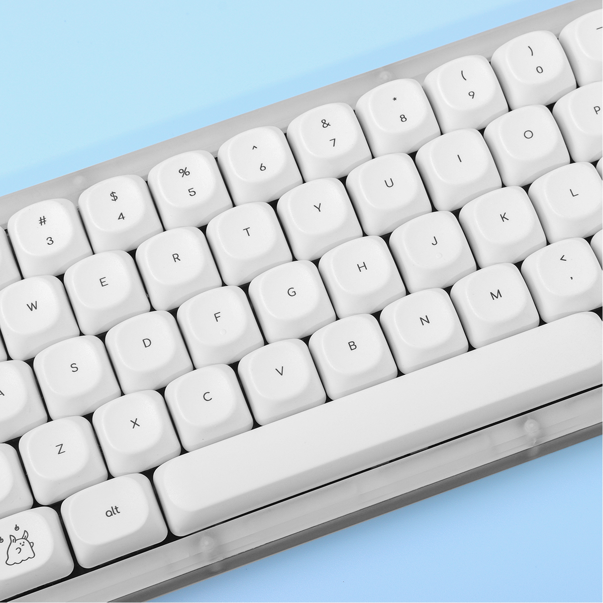 White Ghost PBT Keycap Set — 124-Key MOA Profile, Dye-Sub