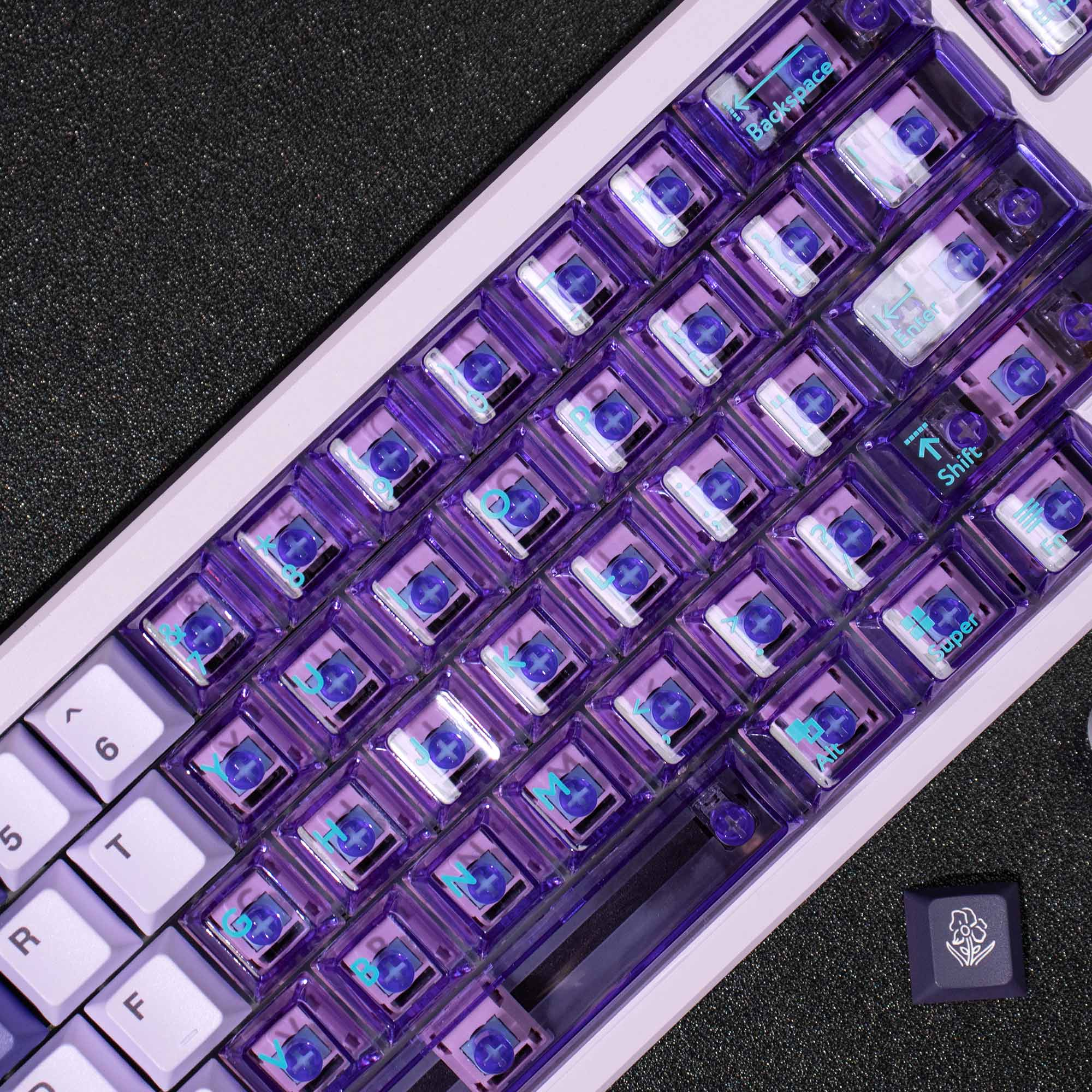 Lilac Gradient PBT/PC Keycaps – Cherry Profile (207 Keys)