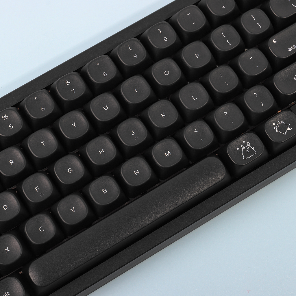 Black Ghost PBT Keycap Set — 125-Key MOA Profile, Five-Sided Dye-Sub