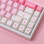 Pink Kitten PBT Keycap Set — 137-Key Cherry Profile, Five-Sided Dye-Sub