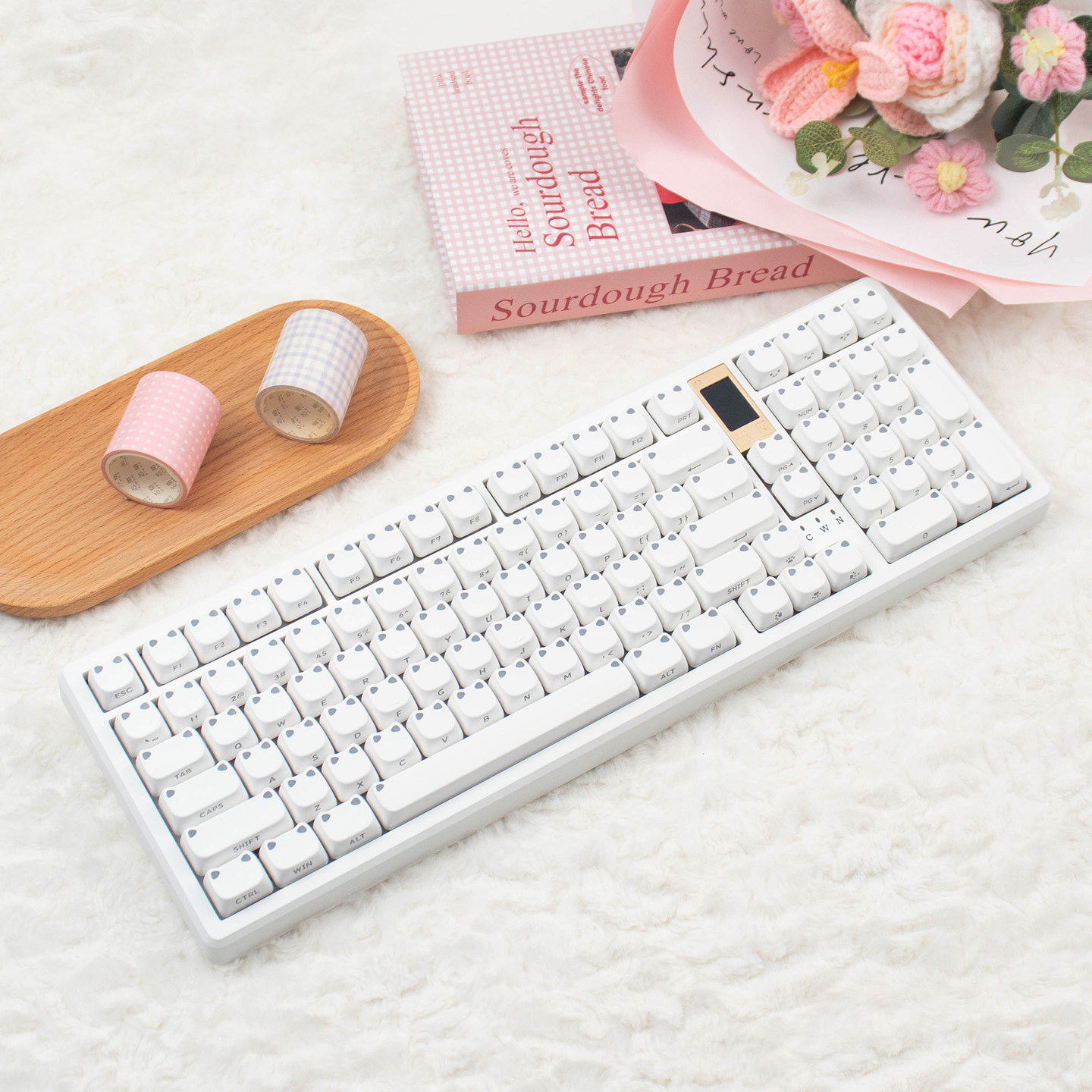 MAO Minimalist White Cherry PBT Keycap Set – 113 Keys