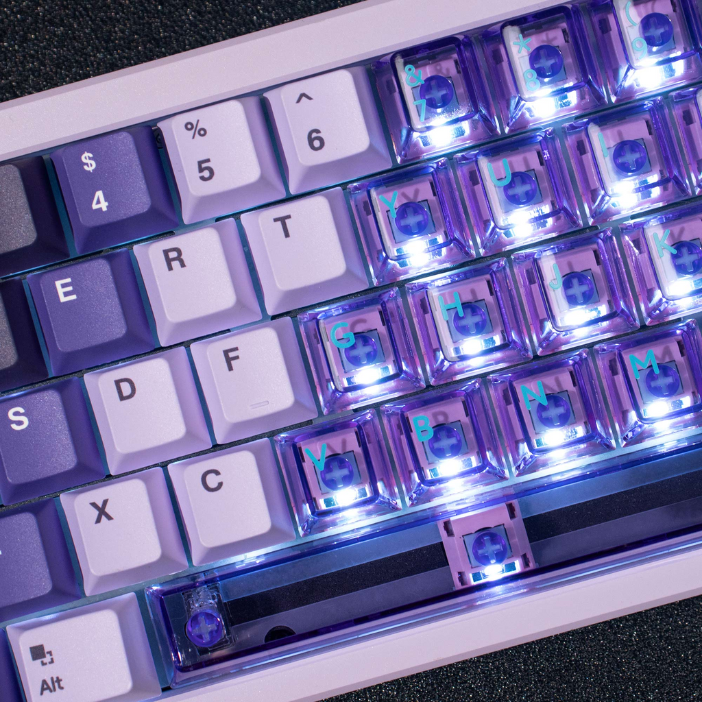 Lilac Gradient PBT/PC Keycaps – Cherry Profile (207 Keys)