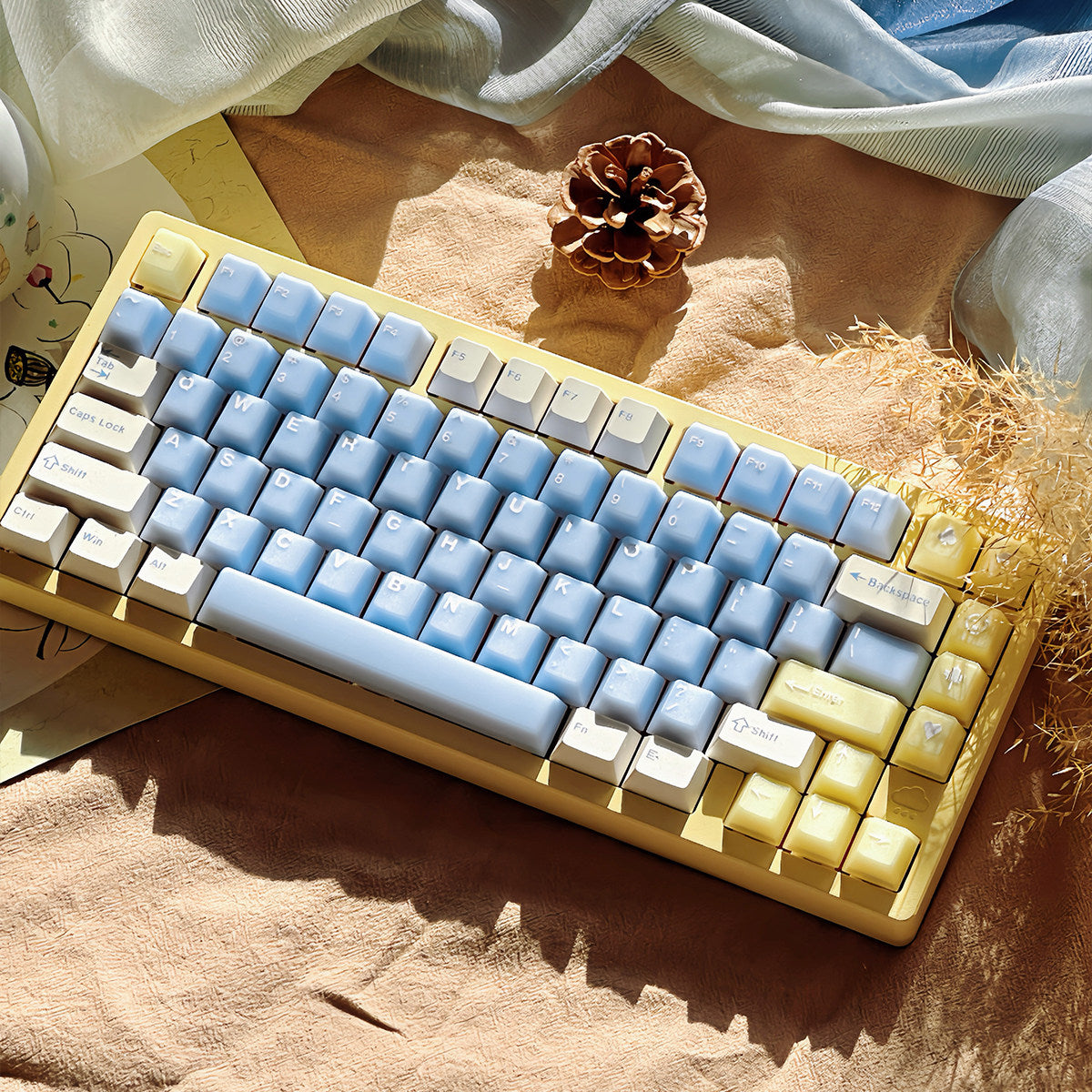Sea Salt Soda Semi-Transparent Keycap Set — 164 Keys, Cherry Height, PBT+PC