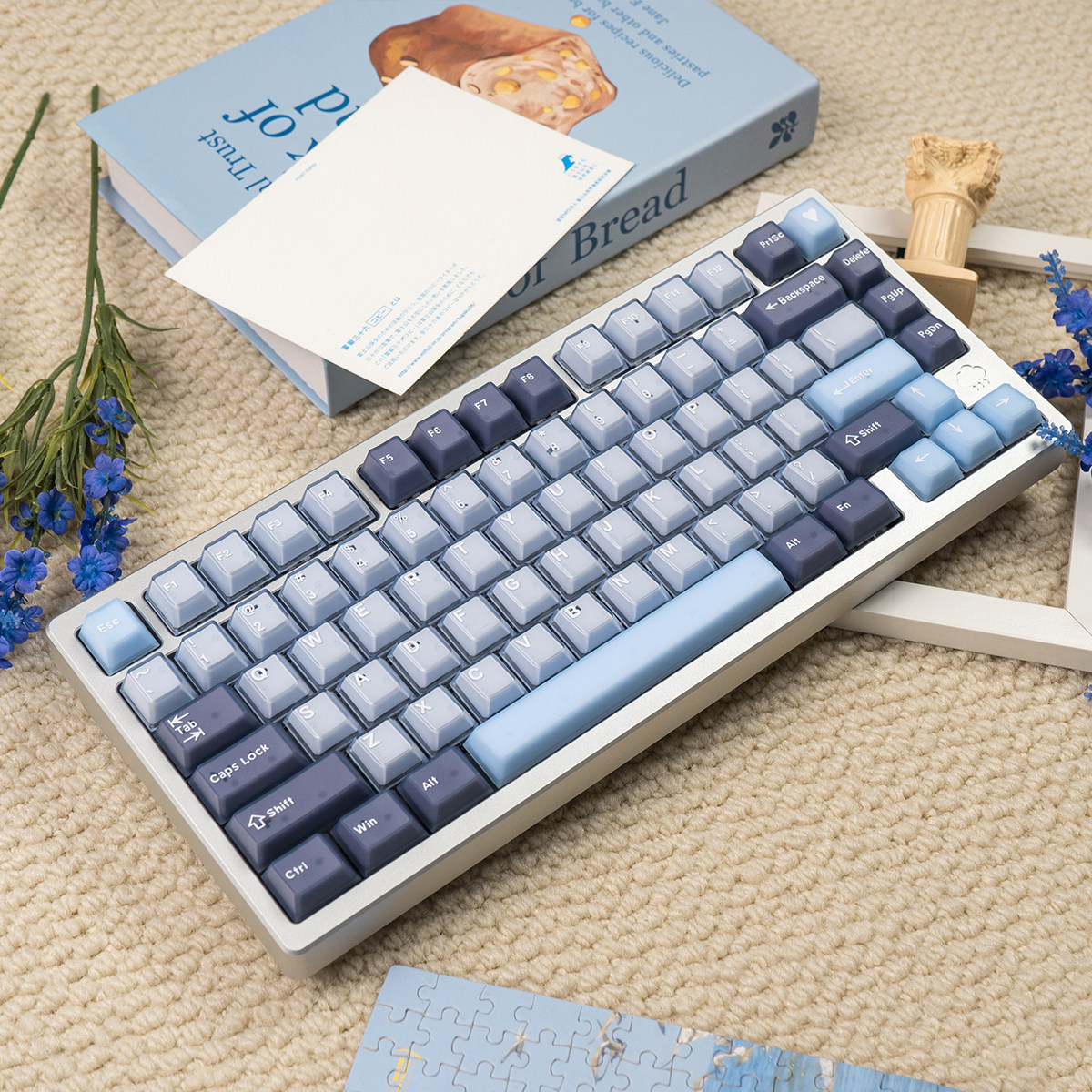 Blue Coconut Bubble Cherry PBT PC Keycap Set – 164 Keys