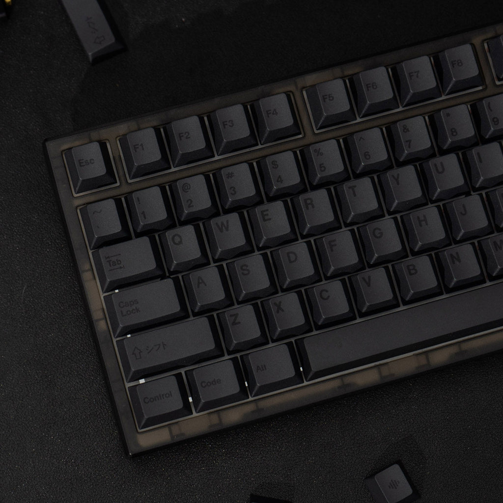 PBT Keycaps Black Dye-Sub — Carbon Black Complete Set, 143 Keys
