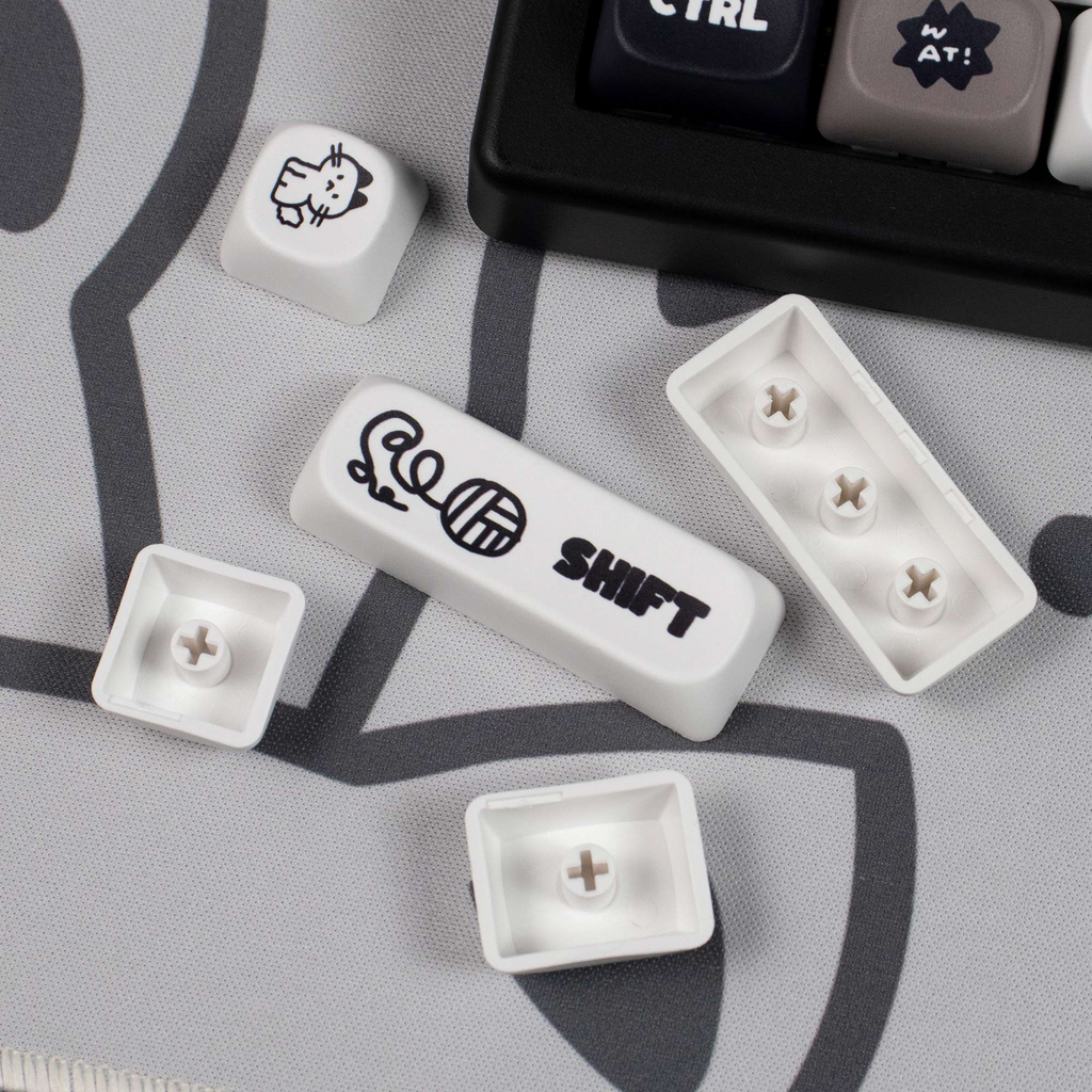Cat & Dog MOA PBT Keycaps – Dye-Sub (131 Keys)