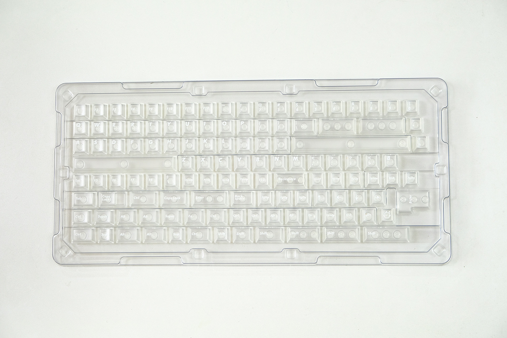 White Foggy Transparent Keycap Set – Cherry Profile PC 122 Keys