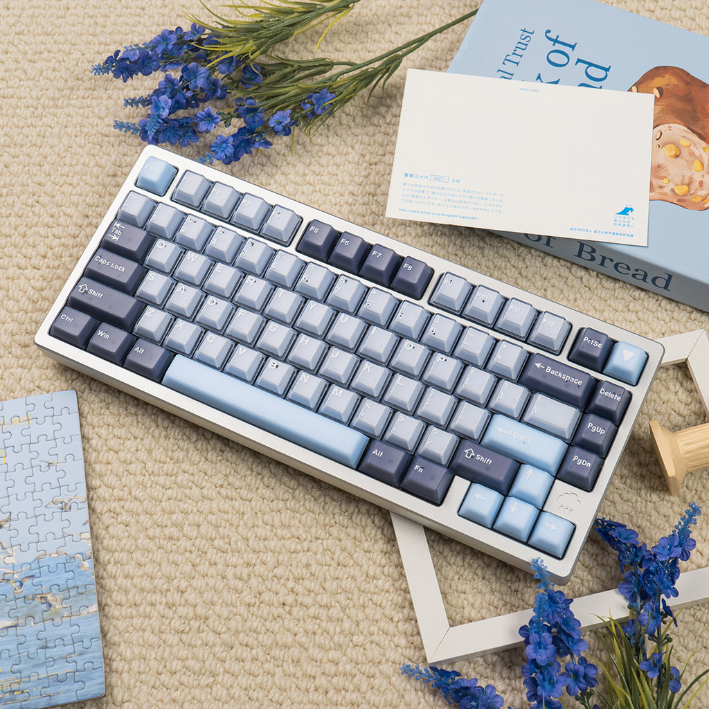 Blue Coconut Bubble Cherry PBT PC Keycap Set – 164 Keys