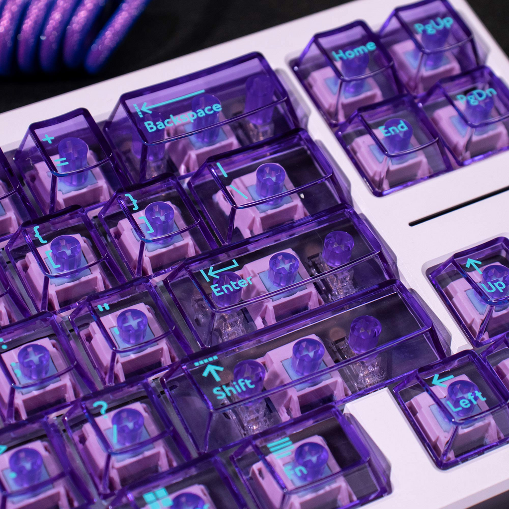 Lilac Gradient PBT/PC Keycaps – Cherry Profile (207 Keys)