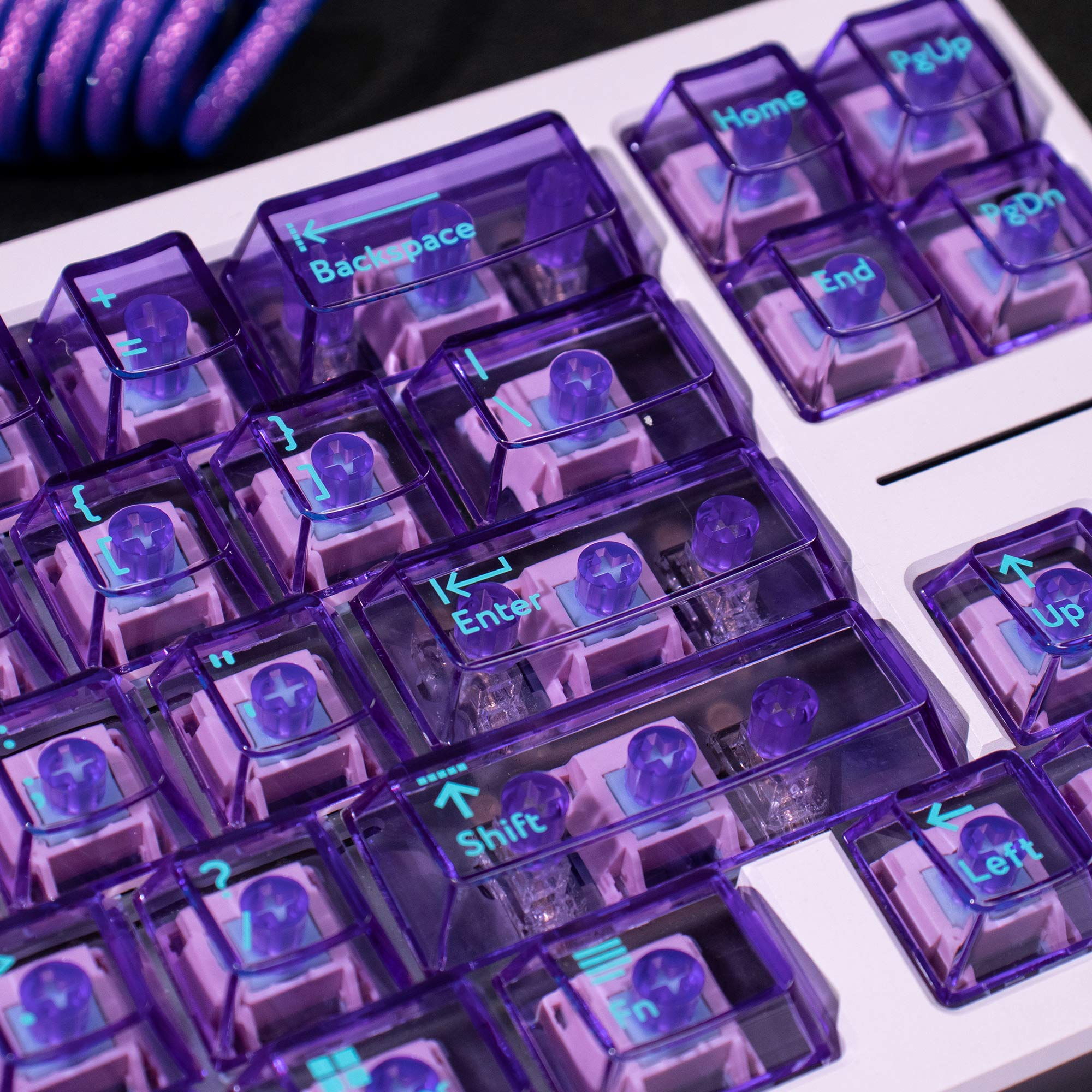 Lilac Gradient PBT/PC Keycaps – Cherry Profile (207 Keys)