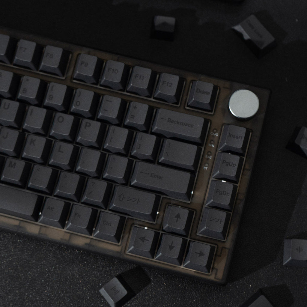 PBT Keycaps Black Dye-Sub — Carbon Black Complete Set, 143 Keys