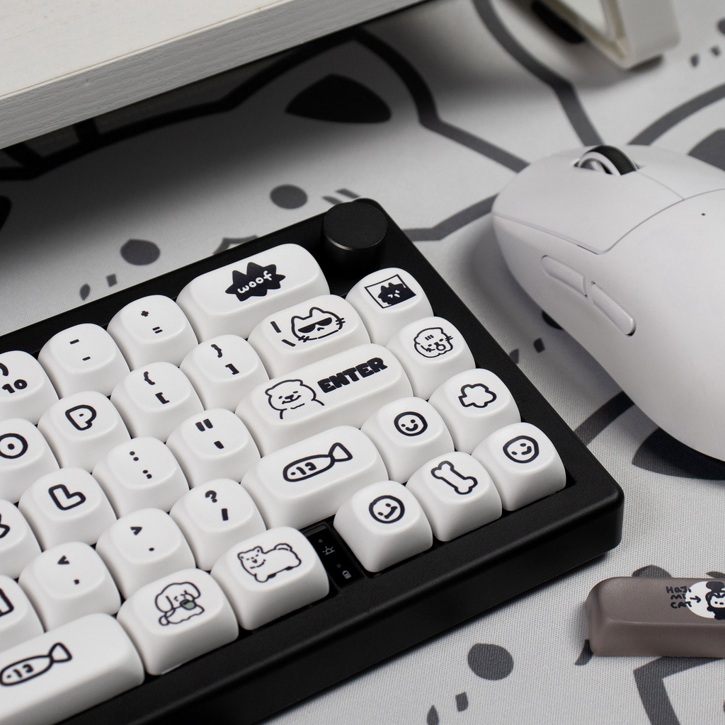 Cat & Dog MOA PBT Keycaps – Dye-Sub (131 Keys)