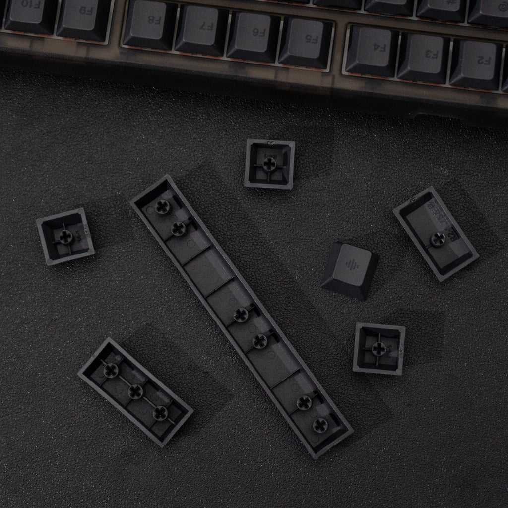 PBT Keycaps Black Dye-Sub — Carbon Black Complete Set, 143 Keys