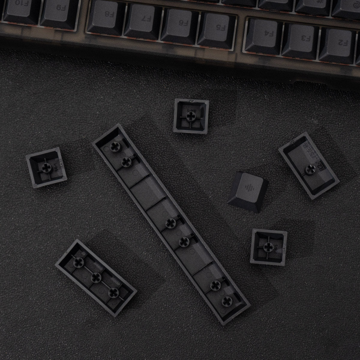 PBT Keycaps Black Dye-Sub — Carbon Black Complete Set, 143 Keys