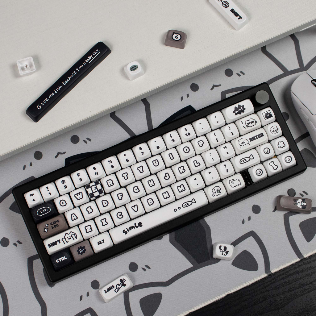 Cat & Dog MOA PBT Keycaps – Dye-Sub (131 Keys)