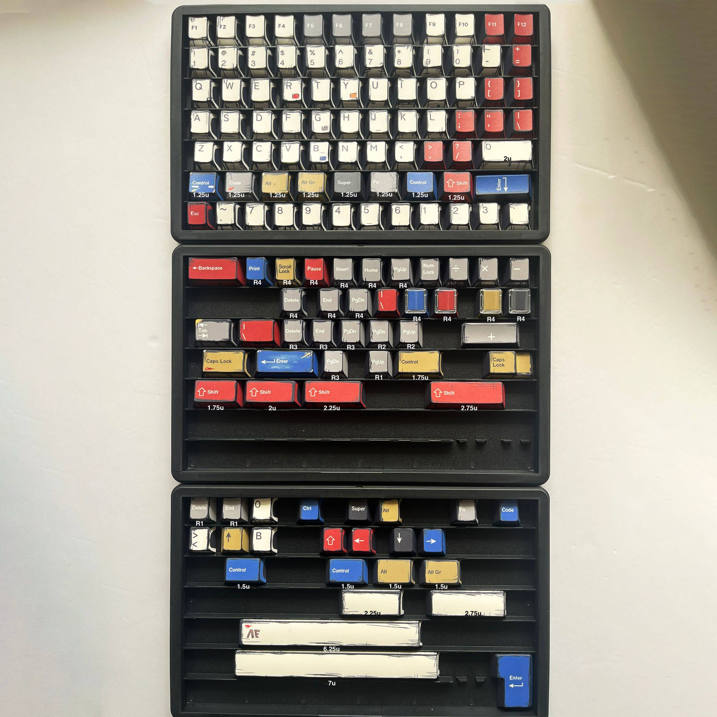 Comic Mixed Light Manga Style Cherry PBT Keycap Set – 141 Keys