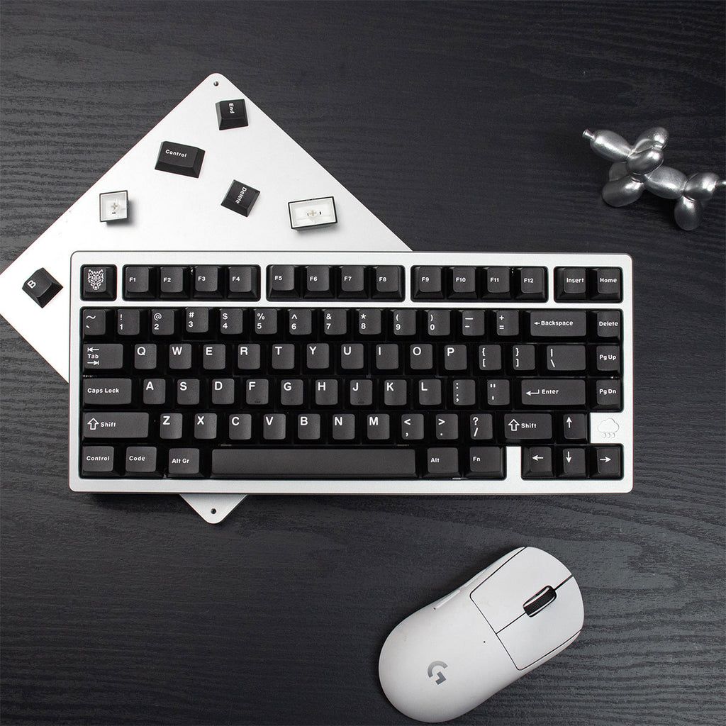 Translucent Keycaps Double-Shot — Black ABS Set, 114 Keys