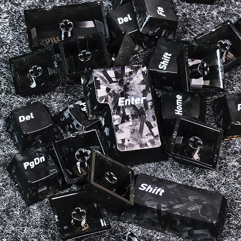 Carbon Fiber Texture PBT Keycap Set