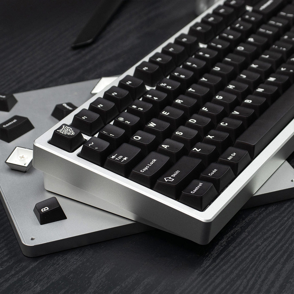 Translucent Keycaps Double-Shot — Black ABS Set, 114 Keys