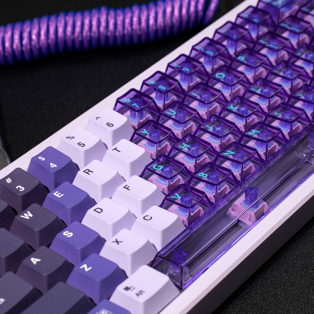 Lilac Gradient PBT/PC Keycaps – Cherry Profile (207 Keys)