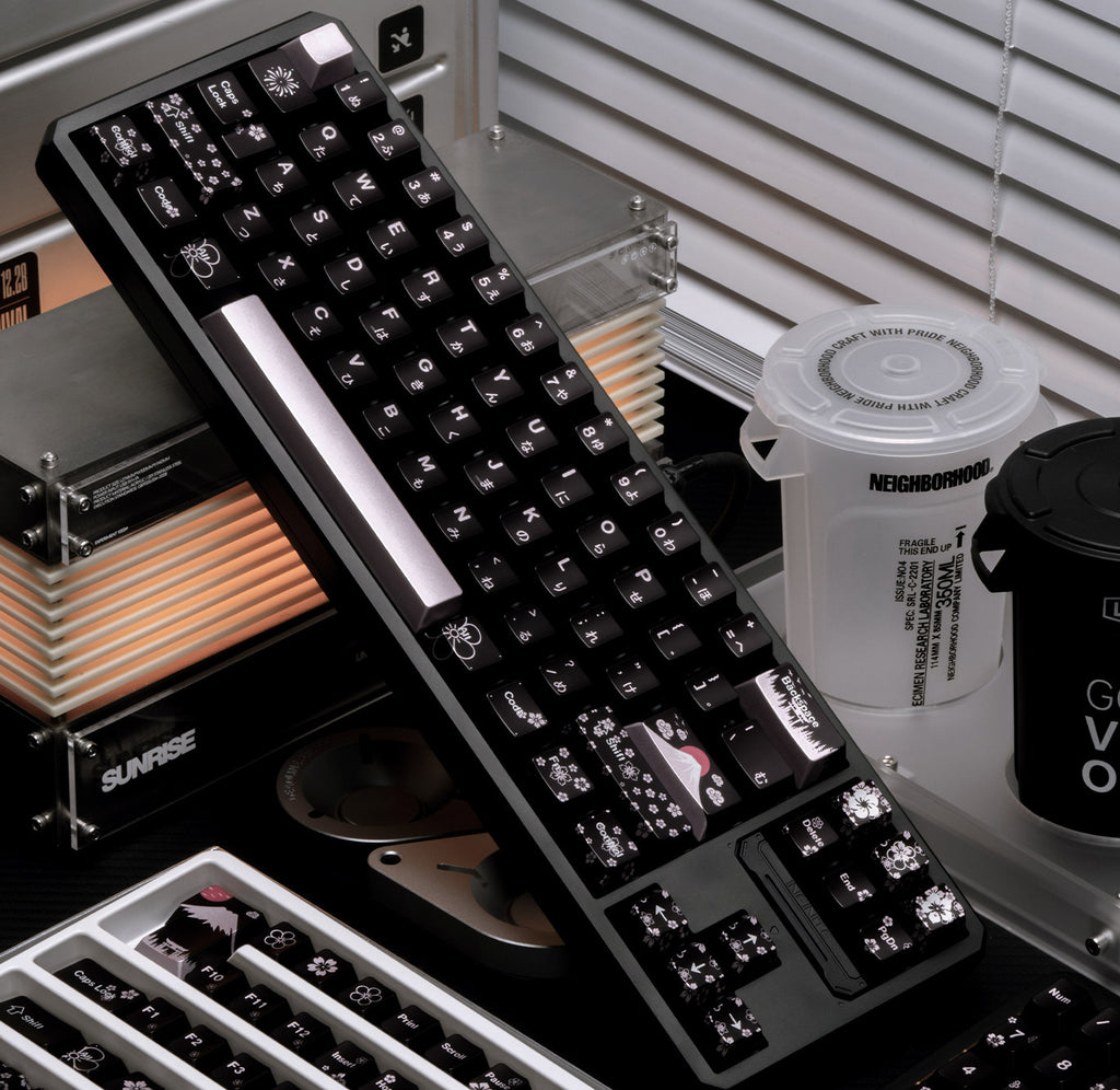 Sakura Spring Keycaps – 122-Key PBT Dye-Sublimated Set with Metallic Finish, Cherry Profile