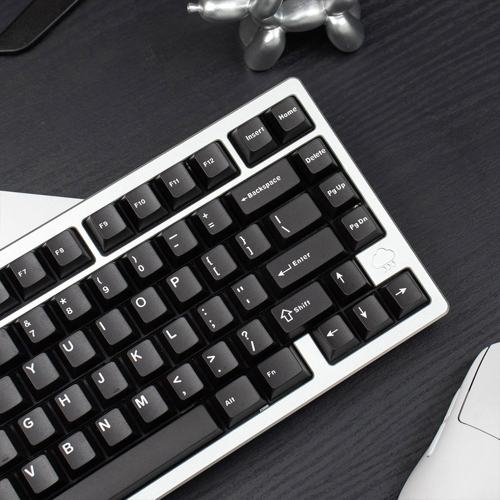 Translucent Keycaps Double-Shot — Black ABS Set, 114 Keys