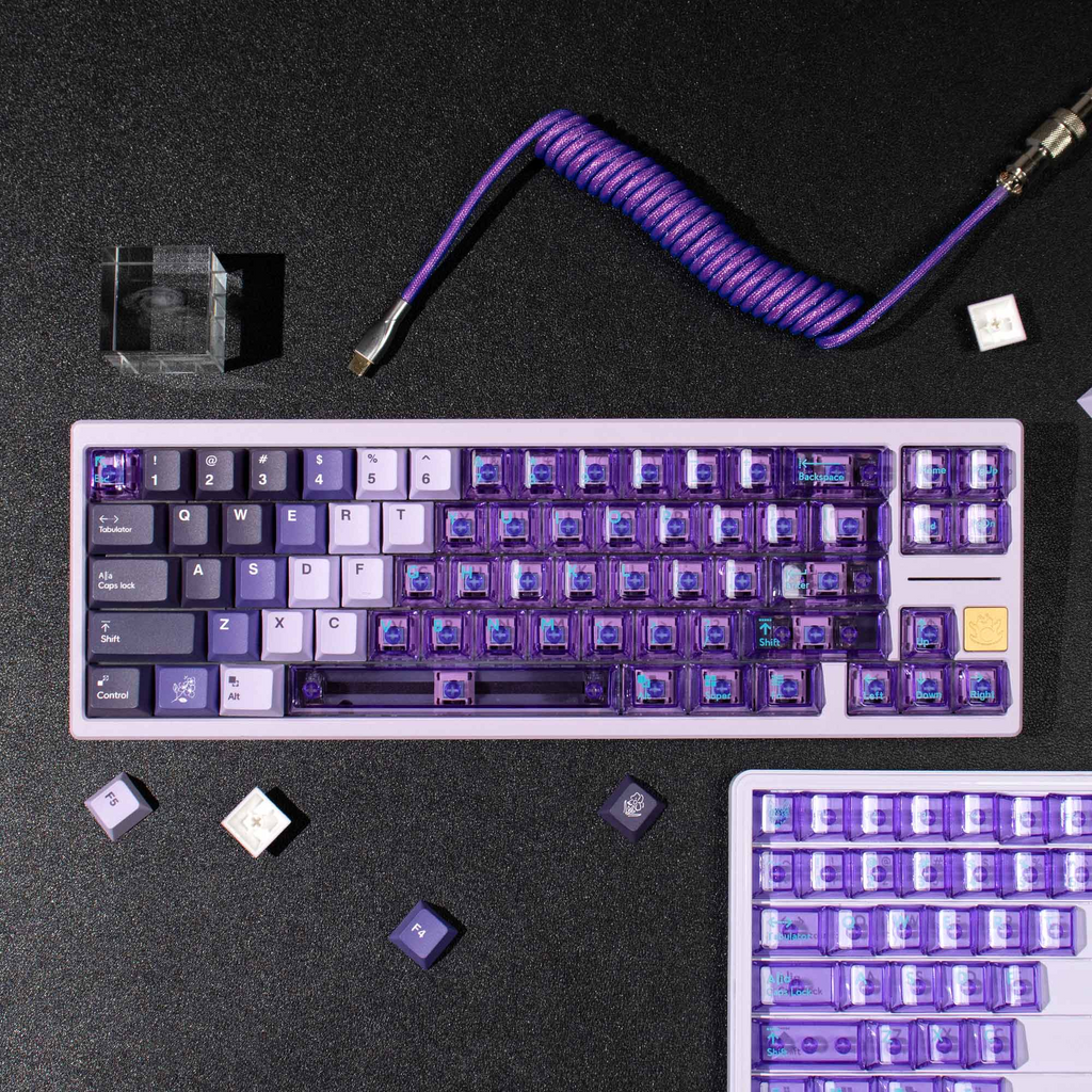 Lilac Gradient PBT/PC Keycaps – Cherry Profile (207 Keys)
