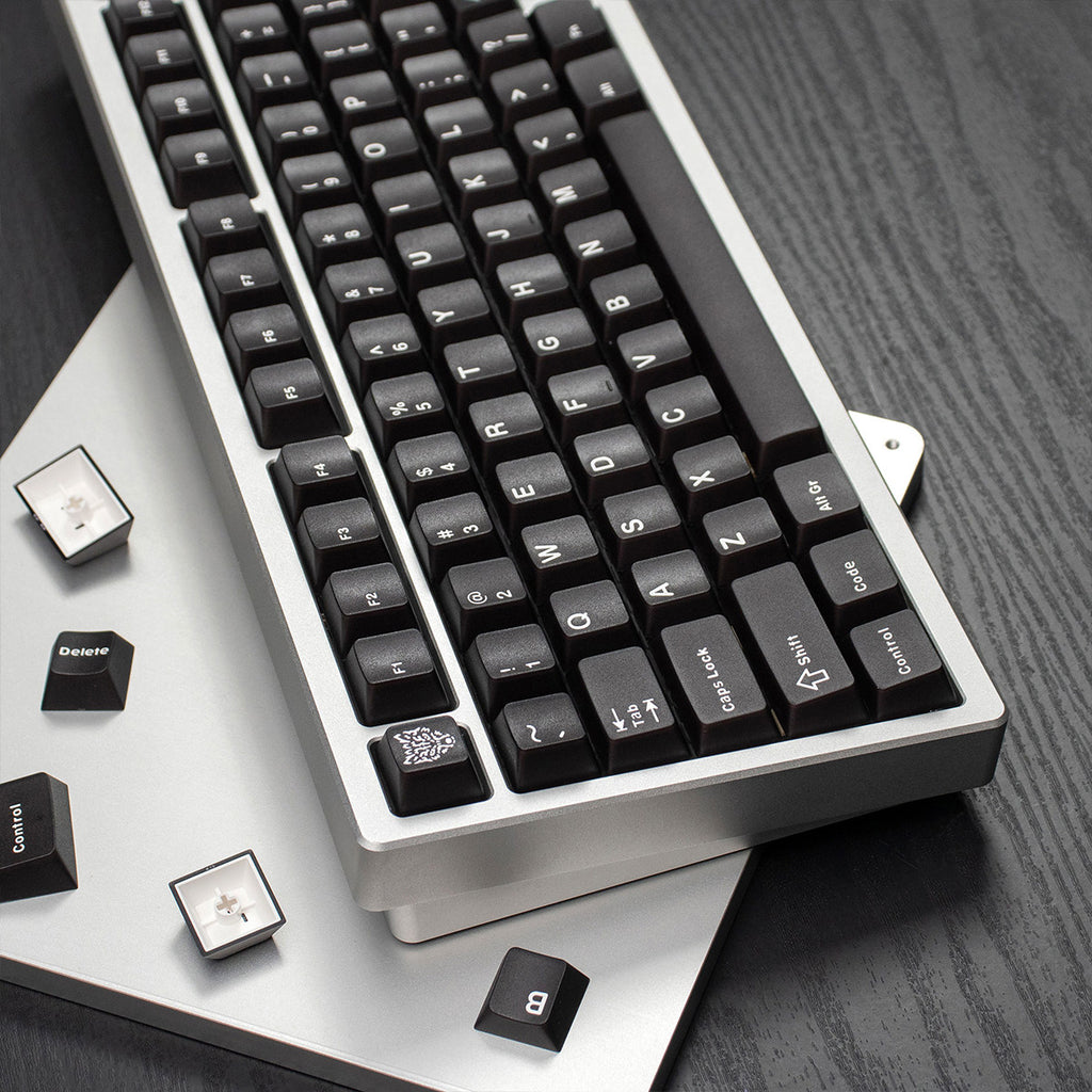 Translucent Keycaps Double-Shot — Black ABS Set, 114 Keys