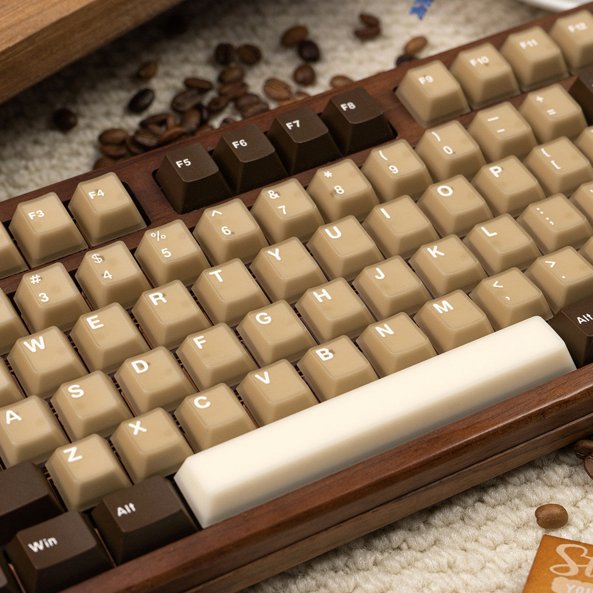 Coconut Latte Semi-Transparent Keycap Set — 164 Keys, Cherry Height, PBT+PC