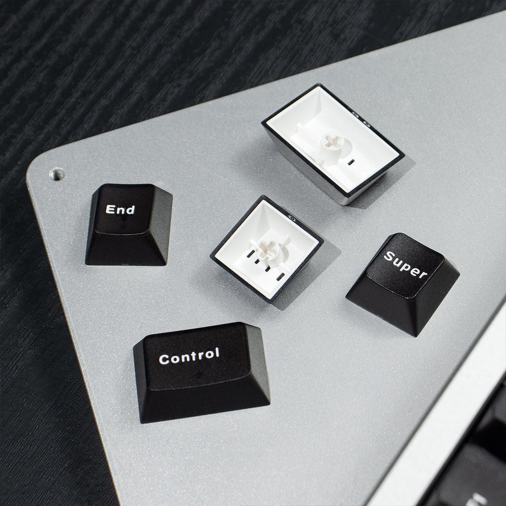 Translucent Keycaps Double-Shot — Black ABS Set, 114 Keys
